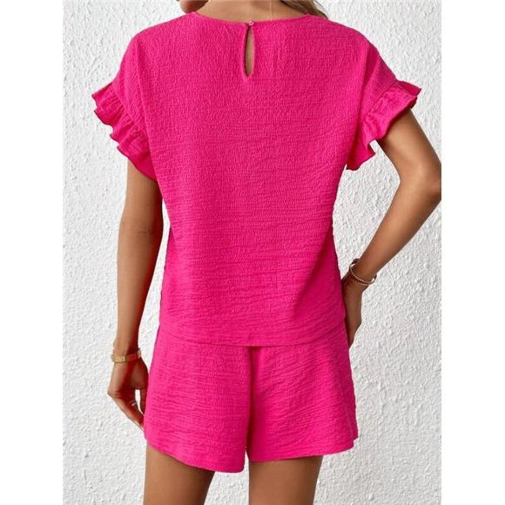 Pink Ruffle Sleeve Blouse - Picture 2 of 5